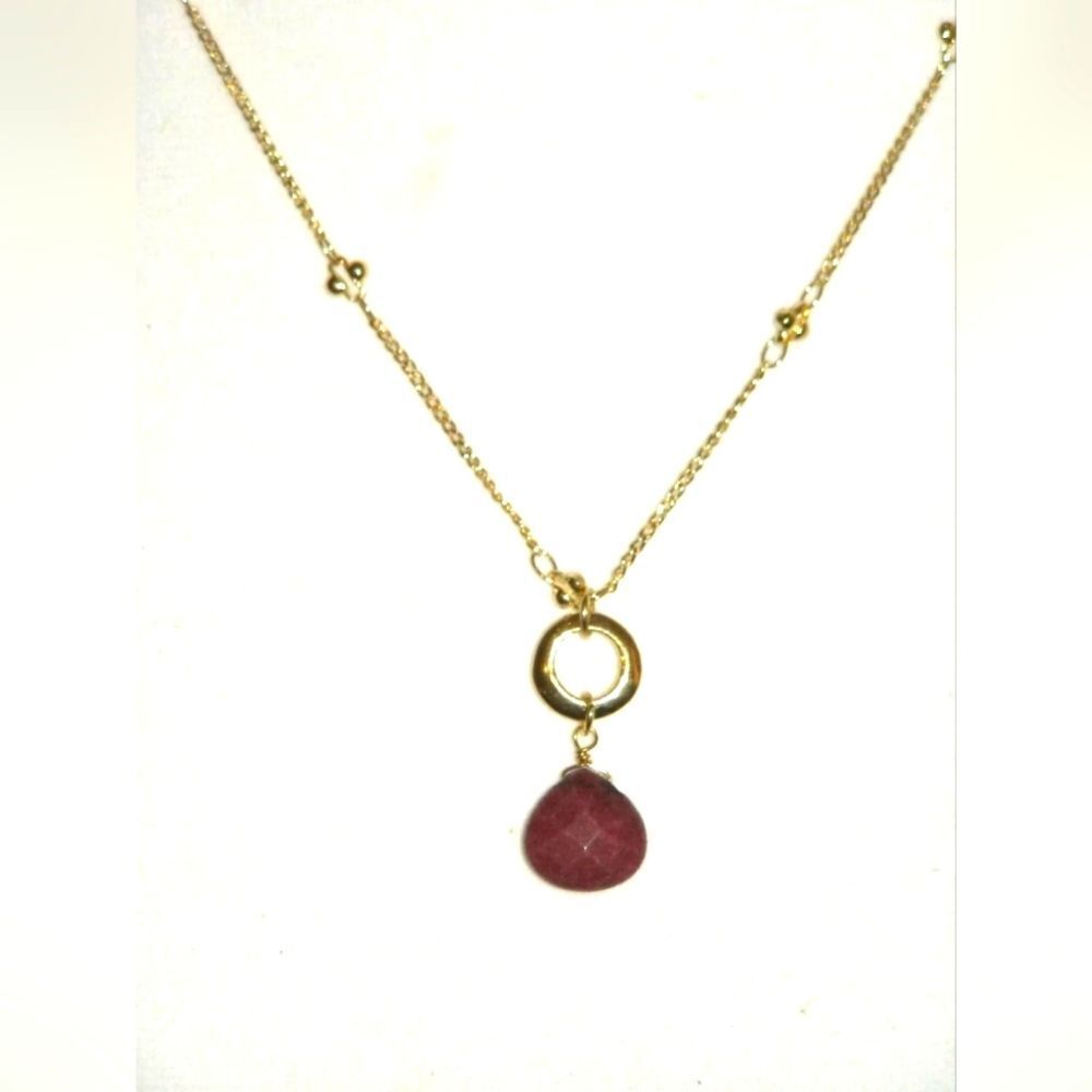 WHITE HOUSE BLACK MARKET JASPER SHORT TEARDROP PENDANT NECKLACE NWT NOS
